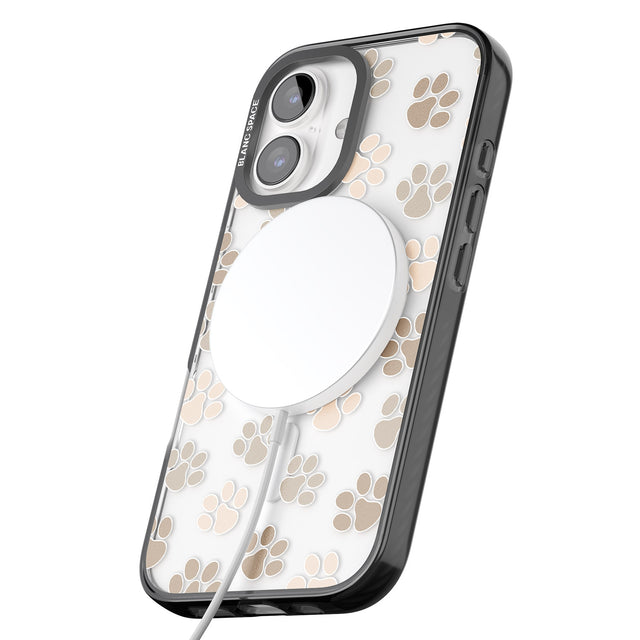 iPhone 16 Pro Max Paw Prints Black Impact Phone Case