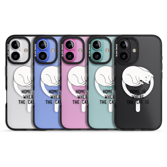 iPhone 16 Pro Max Home Is Where the Cat is Black Impact Phone Case