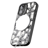 iPhone 16 Pro Max Cartoon Cat Collage - Black & White Black Impact Phone Case