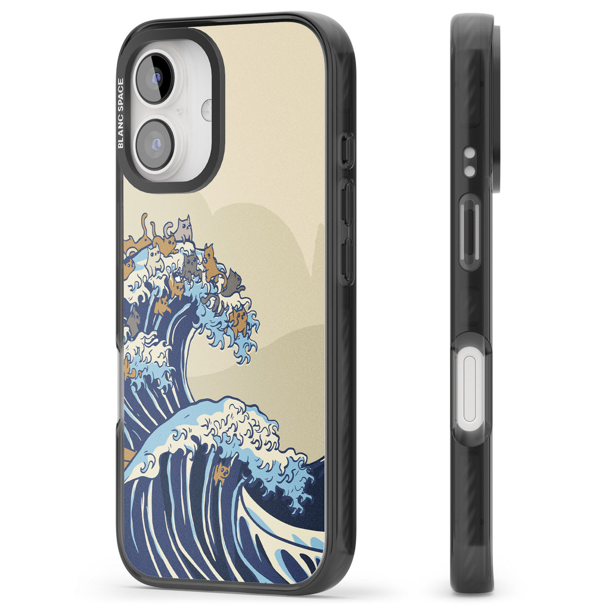 iPhone 16 Pro Max The Great Cat Wave Black Impact Phone Case