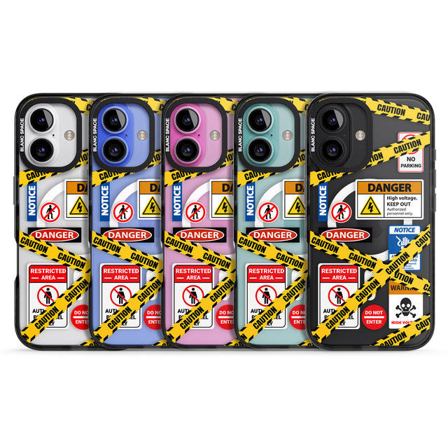 iPhone 16 Pro Max CAUTION Black Impact Phone Case