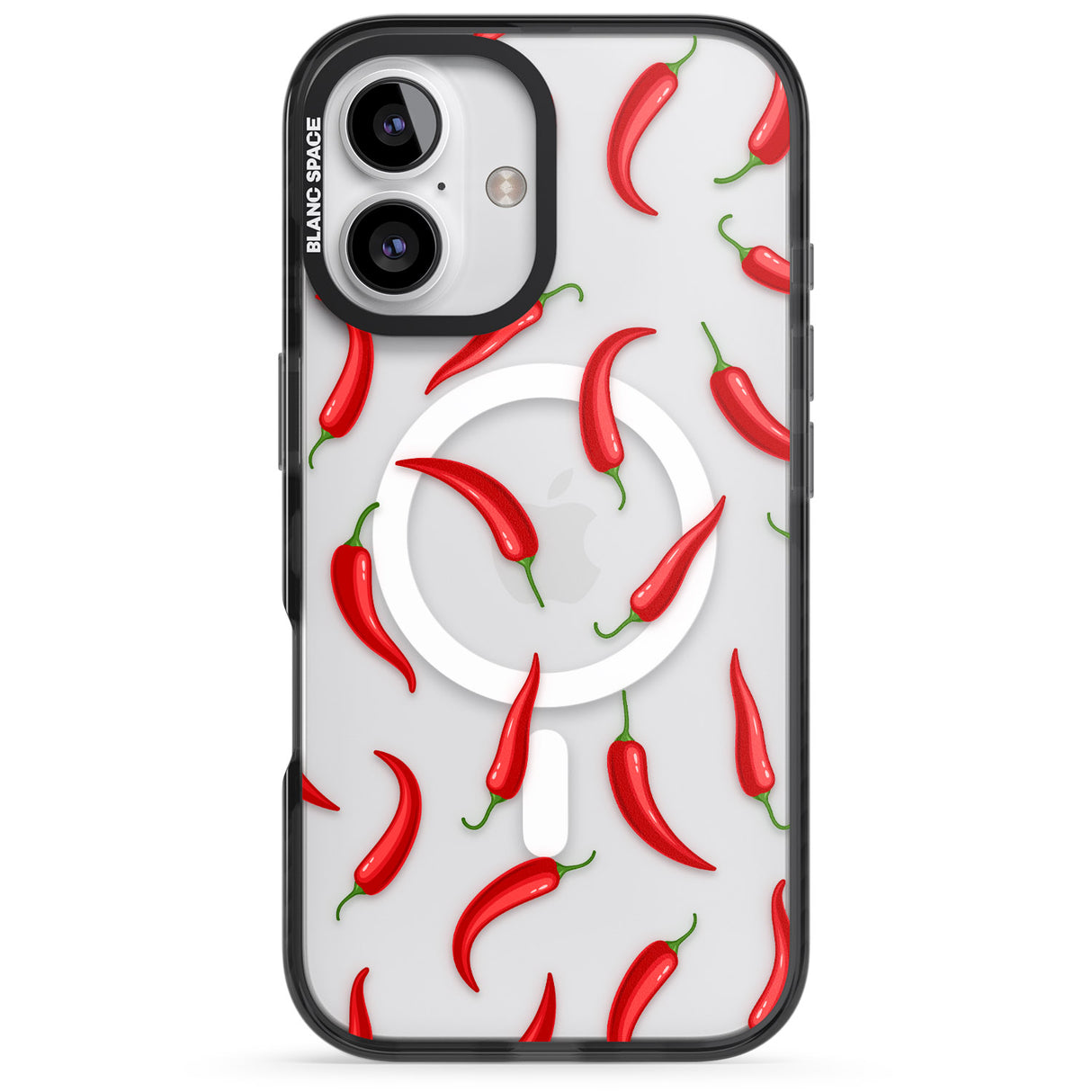 iPhone 16 Pro Max Chilli Pattern Black Impact Phone Case