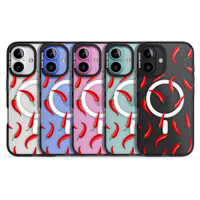 iPhone 16 Pro Max Chilli Pattern Black Impact Phone Case