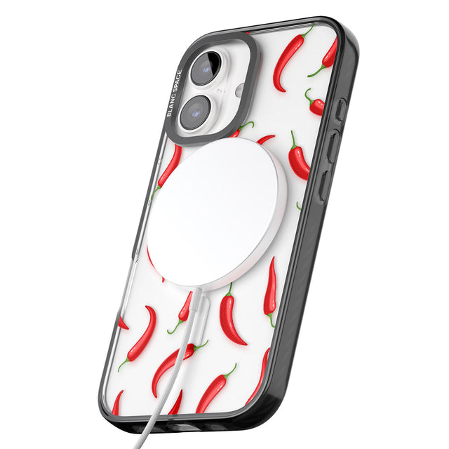 iPhone 16 Pro Max Chilli Pattern Black Impact Phone Case