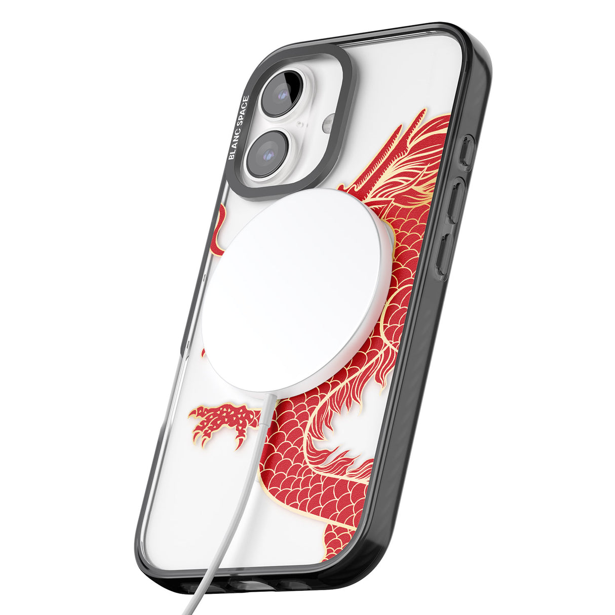 iPhone 16 Pro Max Large Red Dragon Black Impact Phone Case