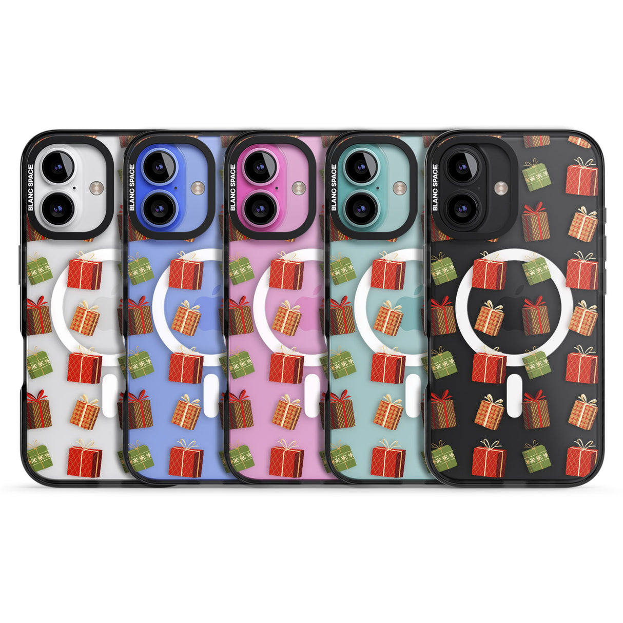 iPhone 16 Pro Max Christmas Presents Pattern Black Impact Phone Case