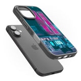 iPhone 16 Pro Max Motorcylist & Signs - Neon Cities Photographs Black Impact Phone Case