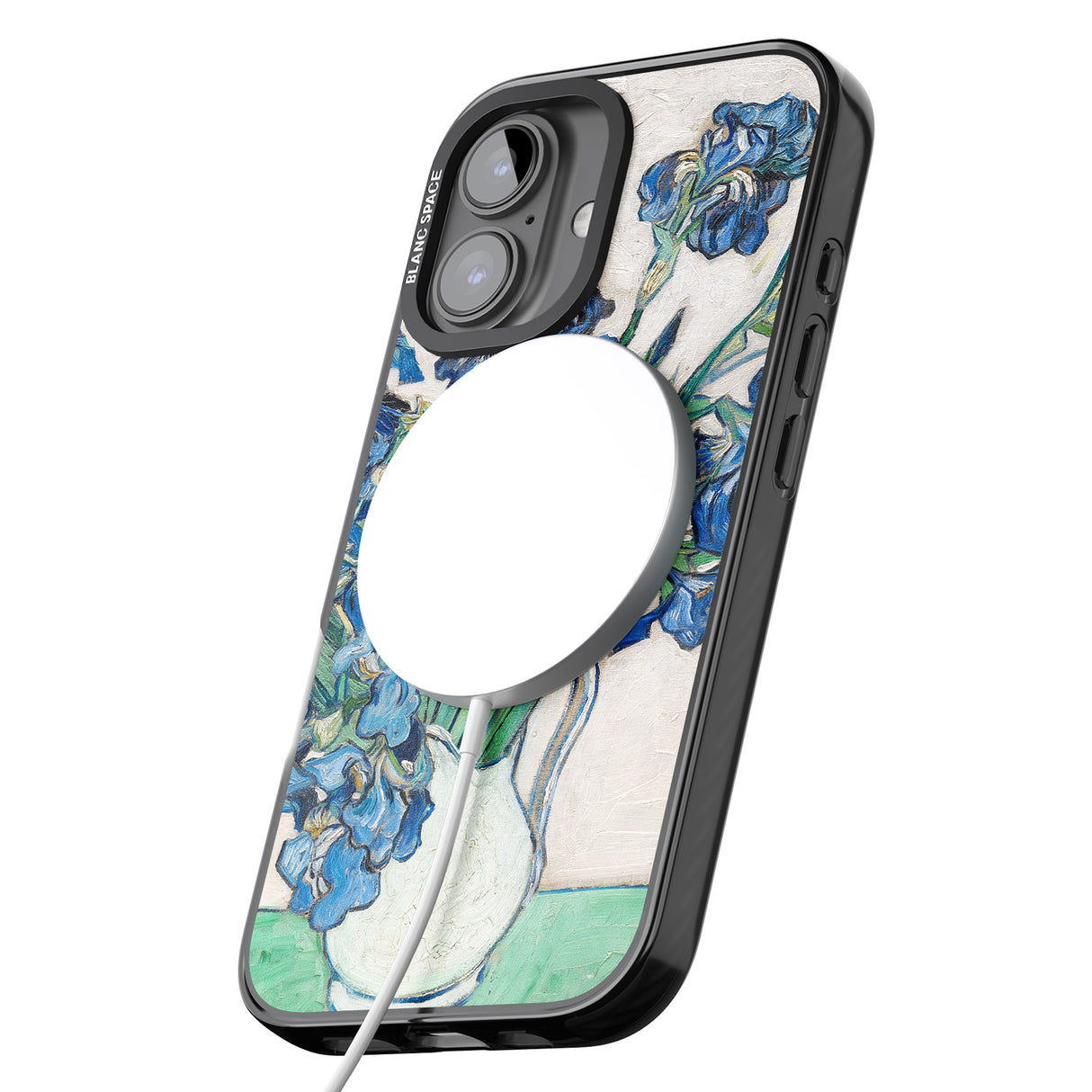 iPhone 16 Pro Max Irises by Vincent Van Gogh Black Impact Phone Case