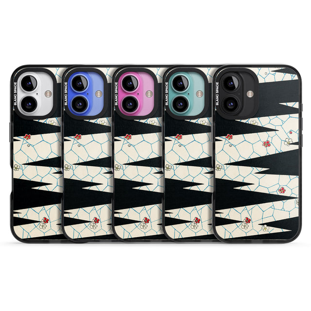 iPhone 16 Pro Max Japanese Flowers by Bijutsu Sekai Black Impact Phone Case