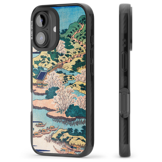 iPhone 16 Pro Max Coastal Community by Katsushika Hokusai Black Impact Phone Case