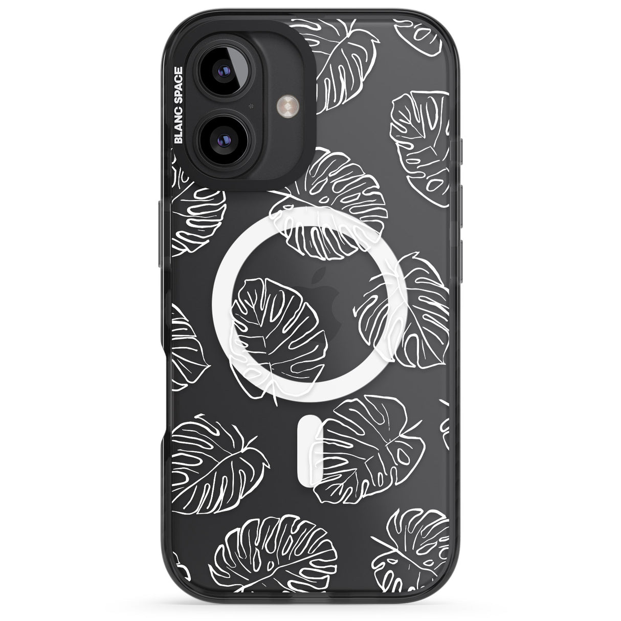 iPhone 16 Pro Max Monstera Leaves Black Impact Phone Case