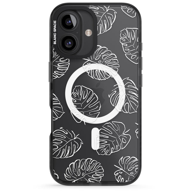 iPhone 16 Pro Max Monstera Leaves Black Impact Phone Case