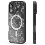 iPhone 16 Pro Max Monstera Leaves Black Impact Phone Case