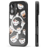 iPhone 16 Pro Max Coffee Faces Black Impact Phone Case