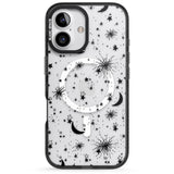 iPhone 16 Pro Max Moons & Stars Black Impact Phone Case