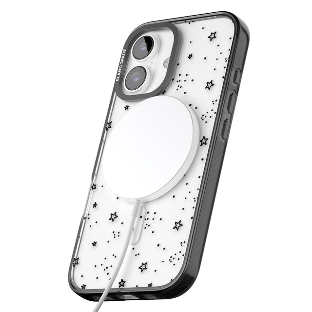 iPhone 16 Pro Max Star Outlines Black Impact Phone Case