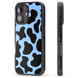 iPhone 16 Pro Max Blue and Black Cow Print Black Impact Phone Case