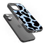 iPhone 16 Pro Max Blue and Black Cow Print Black Impact Phone Case