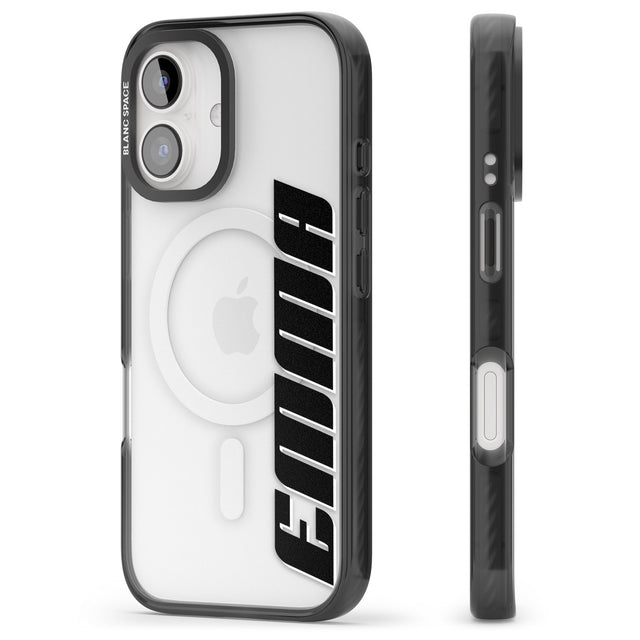 iPhone 16 Pro Max Personalised Clear Text 4A Black Impact Phone Case