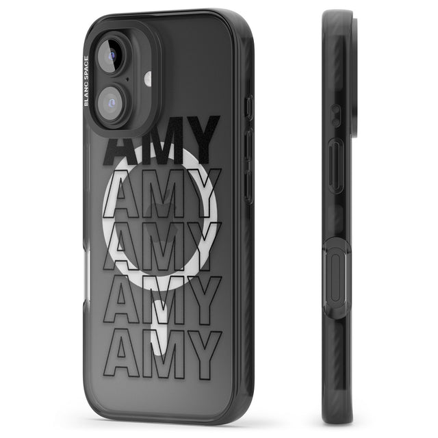 iPhone 16 Pro Max Personalised Clear Text 5A Black Impact Phone Case