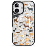 iPhone 16 Pro Max Hand Painted Dogs Black Impact Phone Case