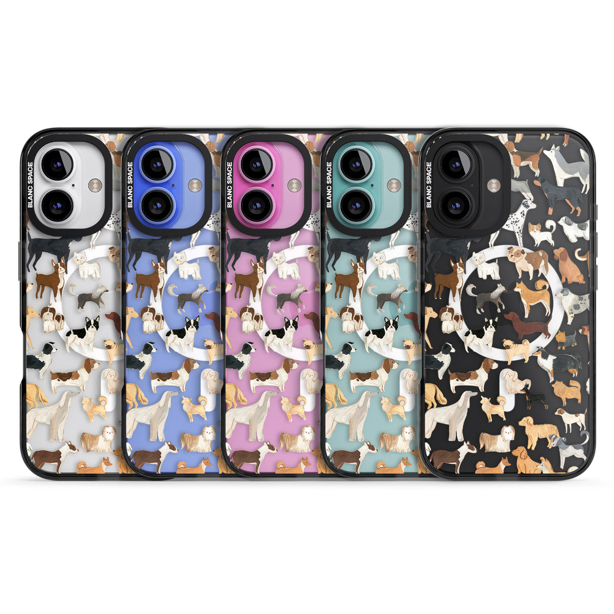 iPhone 16 Pro Max Hand Painted Dogs Black Impact Phone Case