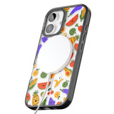 iPhone 16 Pro Max Mixed Kawaii Food Icons - Clear Black Impact Phone Case