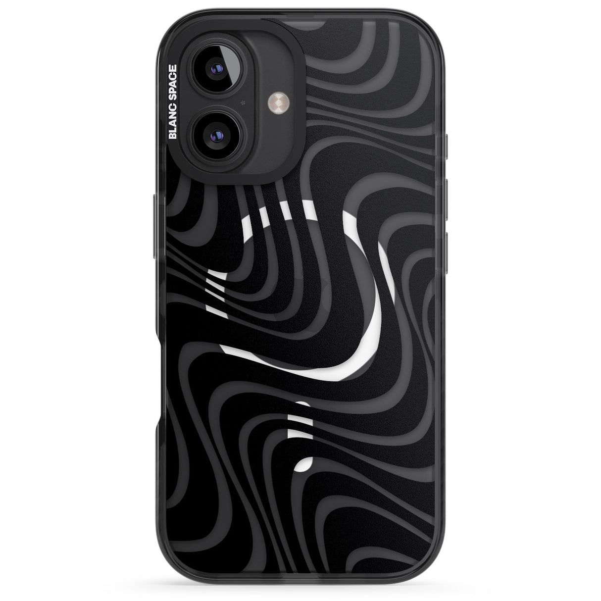 iPhone 16 Pro Max Abstract Waves Black Impact Phone Case