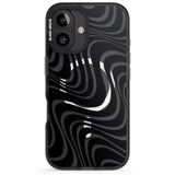 iPhone 16 Pro Max Abstract Waves Black Impact Phone Case