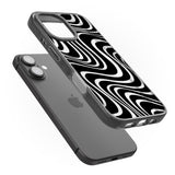 iPhone 16 Pro Max Abstract Waves Black Impact Phone Case