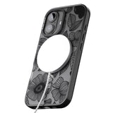 iPhone 16 Pro Max Black Flowers Black Impact Phone Case