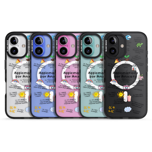 iPhone 16 Pro Max Anxiety Black Text Black Impact Phone Case