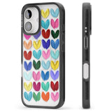 iPhone 16 Pro Max Oil Painted Hearts Black Impact Phone Case