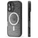 iPhone 16 Pro Max Dog Line Art - White Black Impact Phone Case