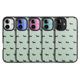 iPhone 16 Pro Max Dachshund Dog Pattern Black Impact Phone Case