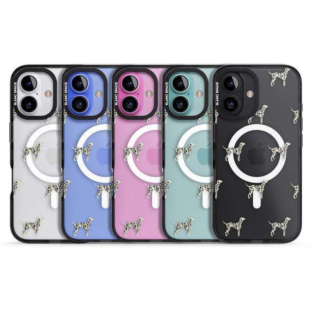 iPhone 16 Pro Max Dalmation Dog Pattern Clear Black Impact Phone Case