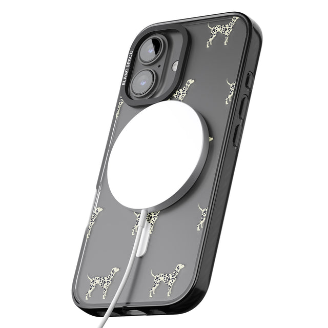 iPhone 16 Pro Max Dalmation Dog Pattern Clear Black Impact Phone Case