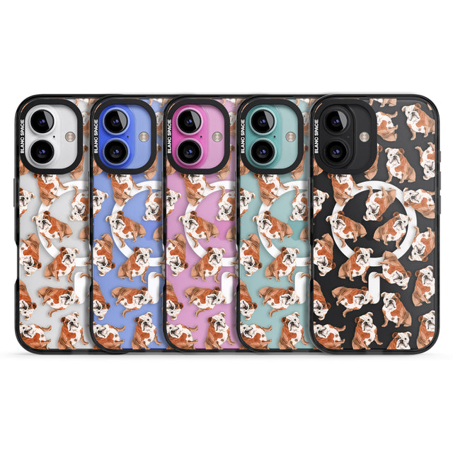 iPhone 16 Pro Max English Bulldog Watercolour Dog Pattern Black Impact Phone Case