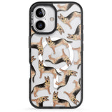 iPhone 16 Pro Max German Shepherd Watercolour Dog Pattern Black Impact Phone Case