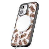 iPhone 16 Pro Max Cockapoo (Brown) Watercolour Dog Pattern Black Impact Phone Case