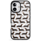 iPhone 16 Pro Max Dachshund (Black & Tan) Watercolour Dog Pattern Black Impact Phone Case