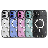 iPhone 16 Pro Max Border Collie Dog Pattern Clear Black Impact Phone Case