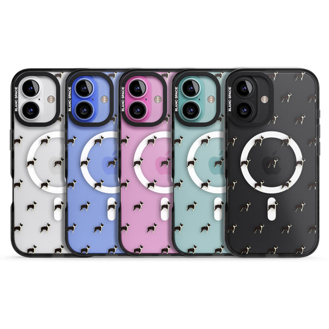 iPhone 16 Pro Max Boston Terrier Dog Pattern Clear Black Impact Phone Case