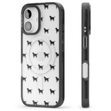 iPhone 16 Pro Max Black Labrador Dog Pattern Clear Black Impact Phone Case