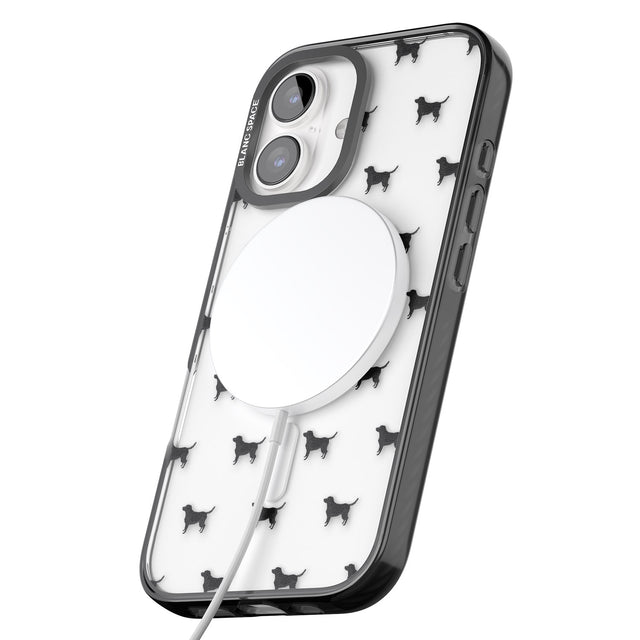 iPhone 16 Pro Max Black Labrador Dog Pattern Clear Black Impact Phone Case