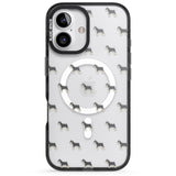 iPhone 16 Pro Max Schnauzer Dog Pattern Clear Black Impact Phone Case