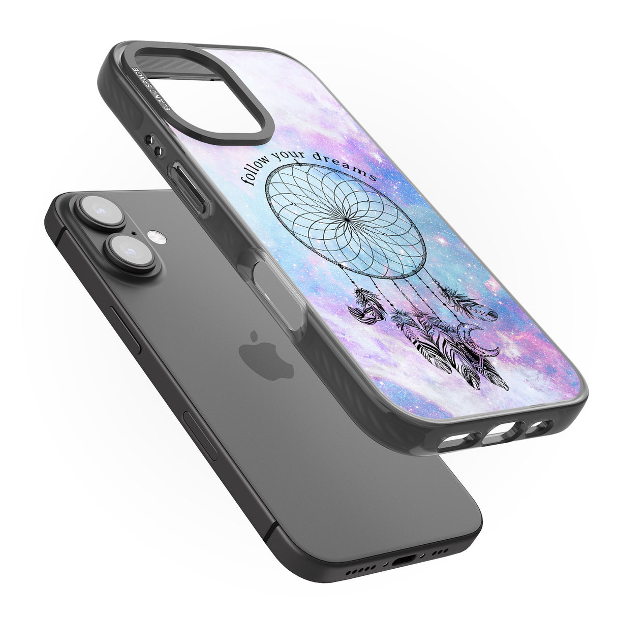 iPhone 16 Pro Max Simple Galaxy Pattern Dreamcatcher Black Impact Phone Case