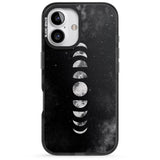 iPhone 16 Pro Max Watercolour Moon Phases Black Impact Phone Case