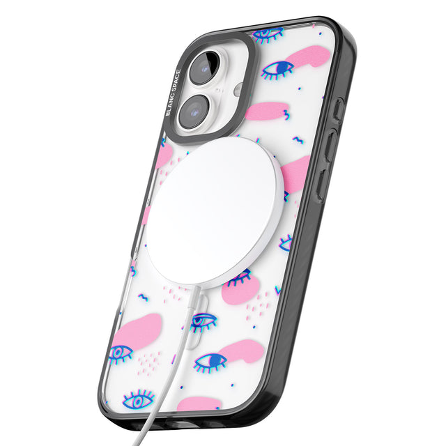 iPhone 16 Pro Max Pink Eye Blotches Black Impact Phone Case