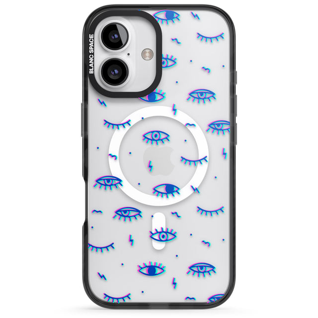 iPhone 16 Pro Max Duotone Psychedelic Eyes Black Impact Phone Case